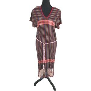 Thai Hill Tribe Dress‎ Handmade Naga Fabric Asian Hippie Thai Dress 8/10?*Read**